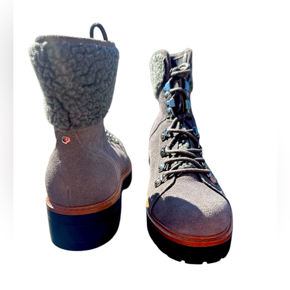 Marc fisher, gray suede lace up‎ boots size 10 NWOT